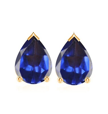 #ad Royal Blue tanzanite earrings in 14K Yellow gold $369.00