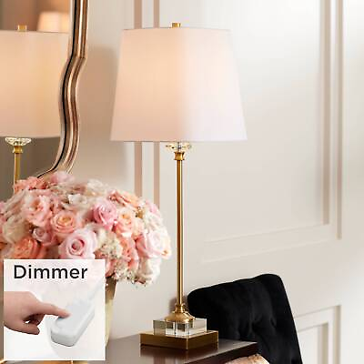 #ad Julia Traditional Buffet Table Lamp 29 1 2quot; Tall Gold Crystal Dimmer Living Room $100.00