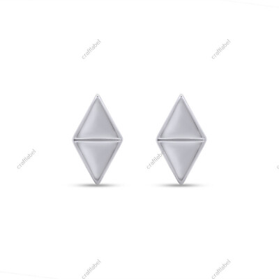 #ad Sterling Silver Plain Minimalist dainty Triangle Stud Earrings Jewelry For Her $22.99