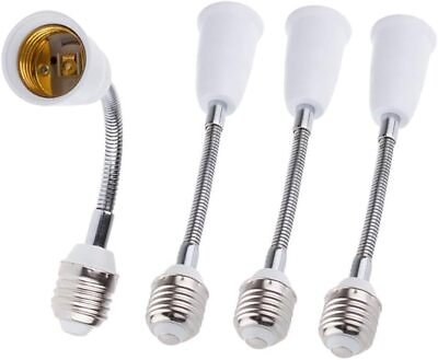 #ad 4 Pack E27 Adjustable Flexible Light Bulb Extension Socket Lamp Adapter Extender $15.49