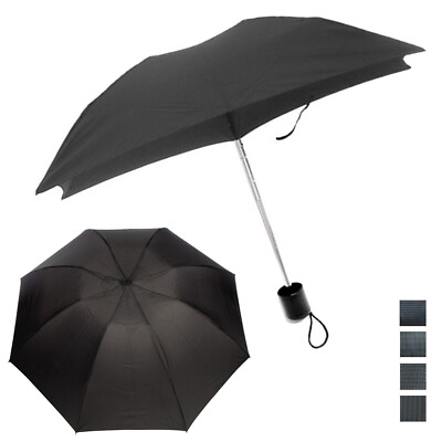 #ad 1 Mini Folding Compact Umbrella Travel Portable Black Super Light UV Protection $9.15