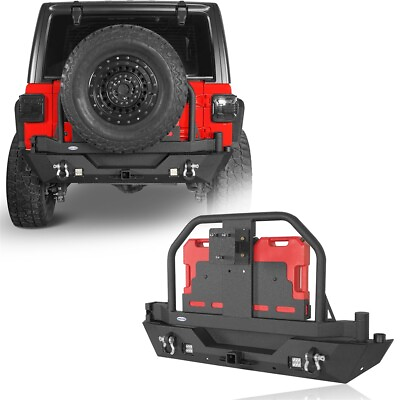 #ad Heavy Duty Rear Bumper w Tire Carrier amp; Gas Fuel Can fit 18 24 Jeep Wrangler JL $699.28