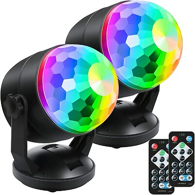 #ad 2 Pack Portable Sound Activated Party Lights Battery USB Powered DJ Disco Ball $36.59