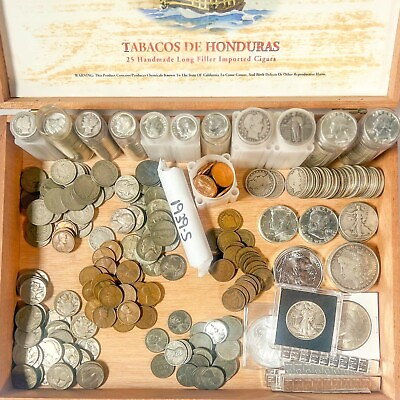 #ad Cigar Box Mixed U.S. Coin Lot Vintage LIQUIDATION SALE $39.89
