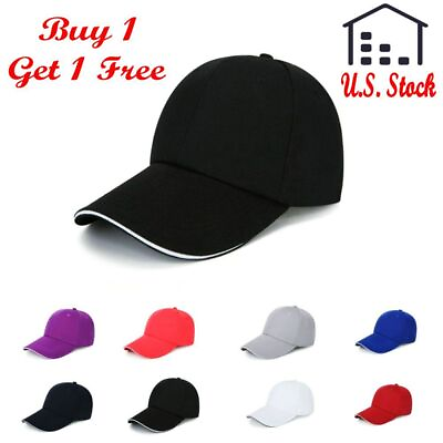 #ad Solid Plain Baseball Cap Trucker Blank Hat Ball Men Women Adjustable 9 Color $7.99