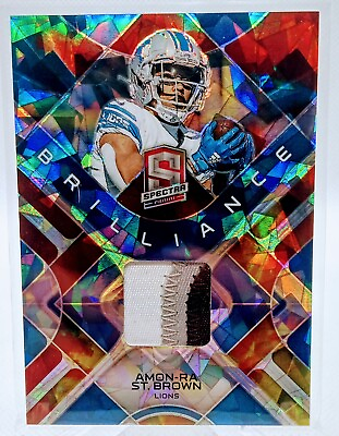 #ad 2023 Panini Spectra Brilliance Amon Ra St. Brown Detroit Lions 40 PATCH $28.00
