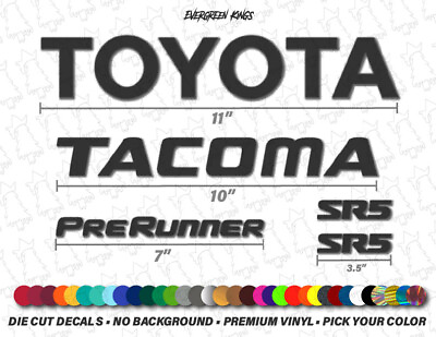#ad TOYOTA TACOMA SR5 PRERUNNER DECAL KIT Vinyl Sticker Emblem Graphic PICK COLOR $17.95