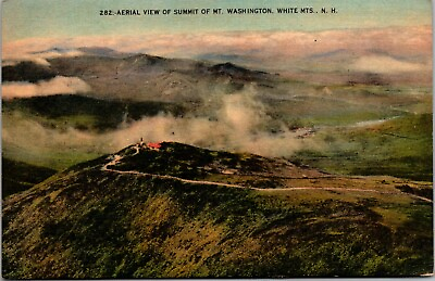 #ad Postcard Aerial View Summit of Mt Washington White Mountains New Hampshire $8.98