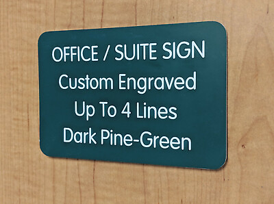 #ad Custom Engraved 4x6 Dark Green Office Suite Sign Small Business Wall Door Plaque $19.99