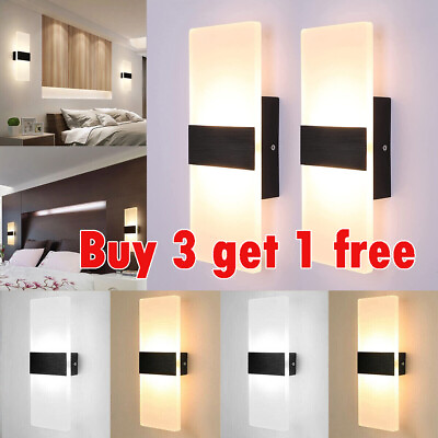 #ad Modern LED Wall Lighting Up Down Cube Bedroom Sconce Lamp Fixture Indoor $9.99