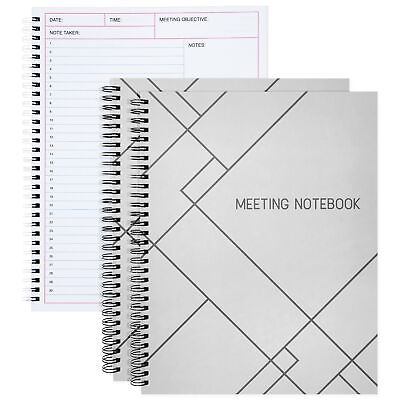 #ad 2 Pack Meeting Notebooks for Office Notes 80 Sheets Spiral Bound 8.5 x 11 in $17.29