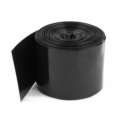 #ad 50mm 30mm PVC Heat Shrink Tubing Wrap Black 5m 16.4ft for 2 x 18650 Battery $7.82