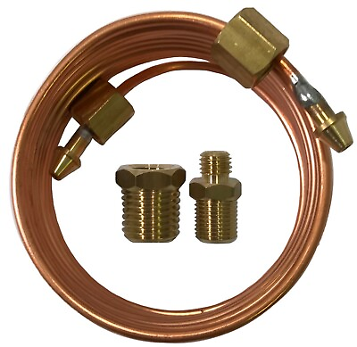 #ad Mechanical Oil Pressure Gauge 72quot; Inch Copper Line Tubing Install Kit w Fitting $13.95