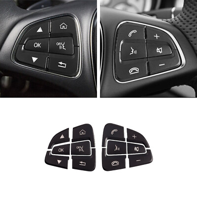 #ad 12pcs Black ABS Car Steering Wheel Button Cover Sticker For Benz C W205 2015 18 $12.57