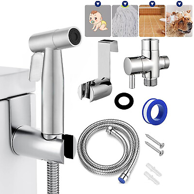 #ad Stainless Steel Handheld Toilet Bidet Sprayer Set Kit Faucet Spray For Bathroom $14.99