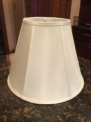 #ad Vintage STIFFEL Silk Lamp Shade 12 1 2quot; tall Off White Ivory $69.00