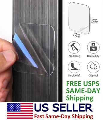 #ad 10pcs Double Sided Super Sticky PVC Tape Nano Transparent No Trace Reusable $3.45