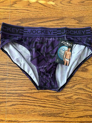 #ad Jockey Microfiber Athletic Cooling Mesh Mens Brief Underwear Size M Purple NEW $11.00