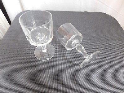 #ad Set Of Two Glasses Wine Crystal Carved Leg Prisms To Faceted $66.41