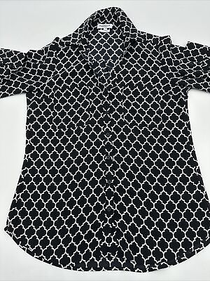 #ad Express Long Sleeve Button Up Shirt Women Small Slim Aop Pockets…#5517 $4.50
