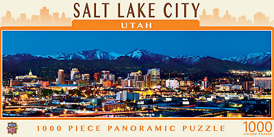 #ad MasterPieces Salt Lake City Utah 1000 Piece Panoramic Jigsaw Puzzle $16.99
