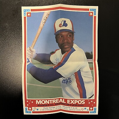 #ad 1985 O Pee Chee Posters UL Washington #4 Montreal Expos 5x7 Insert $2.99