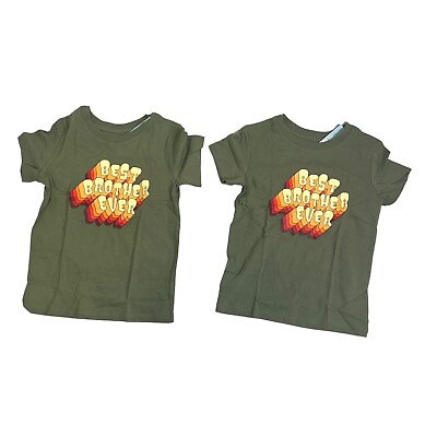 #ad Cat And Jack Cute Tee Shirts Color Green 5RZ19 Size 4T Months Cute Pair Of Two $7.00