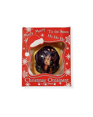 #ad Eamp;S Pets DACHSHUND BLACK Dog Christmas Ornament CBO 14 NEW $3.40