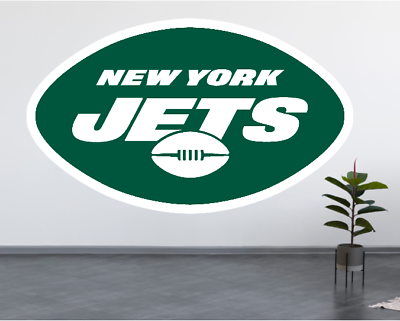 #ad NEW YORK JETS Wall Decal New Logo NFL Football Decor Sport Vinyl Stiker NYJ $14.99