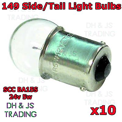 #ad 10 x 149 Side Tail Light Bulbs 24v 5w Bulb Car Auto Van Commercial Lorry BA15S GBP 3.49