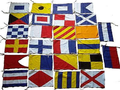 #ad Nautical Sailboat Boating Signal Flags Complete Set 26 Flag $44.99
