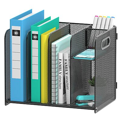 #ad samstar Magazine File Holder with 4 Vertical File Sorters Desk File Organizer... $30.69