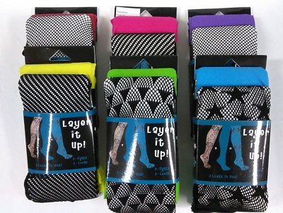#ad LOT OF 6 NEW LADIES LAYER IT UP FOOTED TIGHTS $32.99