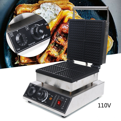 #ad 4 Slice Tempamp;time Control Electri Waffle Maker Commercial Machine Waffle Baker $153.00