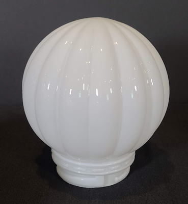 #ad Vintage Art Deco Milk Glass Ball Sphere Light Lamp Fixture Shade Globe 7quot; $35.00