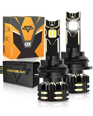 #ad AUXBEAM GX 9004 LED Headlight Bulbs Dual High Low Beam 6500K White 120W Canbus $87.75