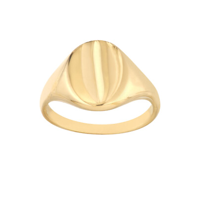 #ad Signet Mini Oval Ring Real 14K Yellow Gold All Sizes $346.49