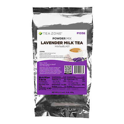 #ad Tea Zone Lavender Milk Tea Powder Instant Powder for Milk Tea 1.32 lbs P1036 $26.63