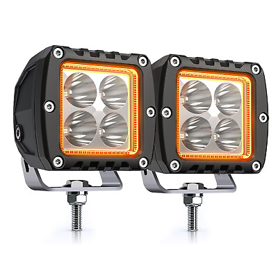#ad MICTUNING LED Pods Light 20W Off Road Combo Driving Lights w Amber Marker Light $26.99