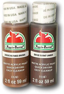 #ad Acrylic Paint Set Nutmeg Brown and Burnt Umber Apple Barrel 2 oz ea. $5.99