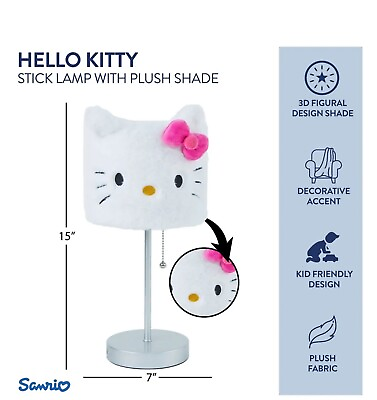 #ad Hello Kitty Plush Shade Stick Lamp $48.00