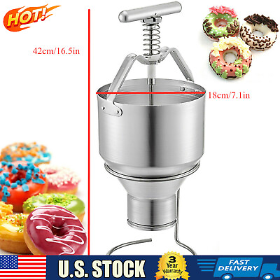 #ad 5L Mini Manual Donut Machine Maker Doughnut Dispenser Depositor Hopper Aluminum $77.81