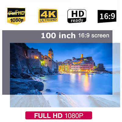 #ad 100quot; Metal Projector Screen 16:9 Anti light 4K HD Projector Home Movies Screen $15.99