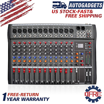 #ad #ad 12 Channels Professional Bluetooth Live Studio Audio Mixer Power Mixing Recorder $119.59