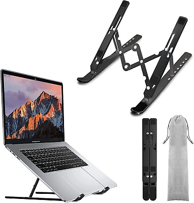 #ad Portable Adjustable Aluminum alloy Laptop Stand Notebook Tablet Holder Foldable $10.79