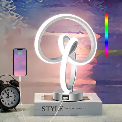 #ad Modern Table Lamps RGB Desk Lamp 10#x27;#x27; for Bedroom Spiral Lamps LED Cool Touch $106.65