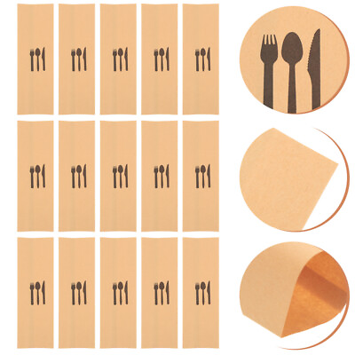 #ad Kraft Paper Cutlery Pouches for Eco Friendly Dining 100pcs $15.99