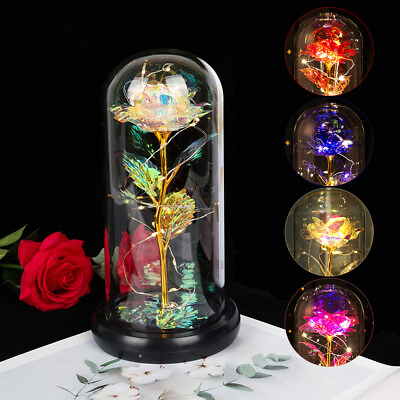 #ad Rose Flower Night Light Desk Lamp For Birthday Valentine#x27;S Day Gift Party Decor $40.79