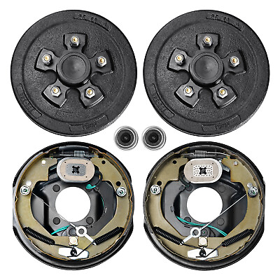 #ad VEVOR Electric Trailer Brake 10quot; x 2 1 4quot; amp; 5 on 4.5quot; Hub Drum Kit for 3500 lbs $133.99