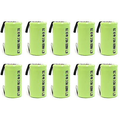 #ad 10 x 2 3 AA 2 3AA 800mAh NiMH 1.2V Rechargeable Battery with tab Green US Stock $18.89